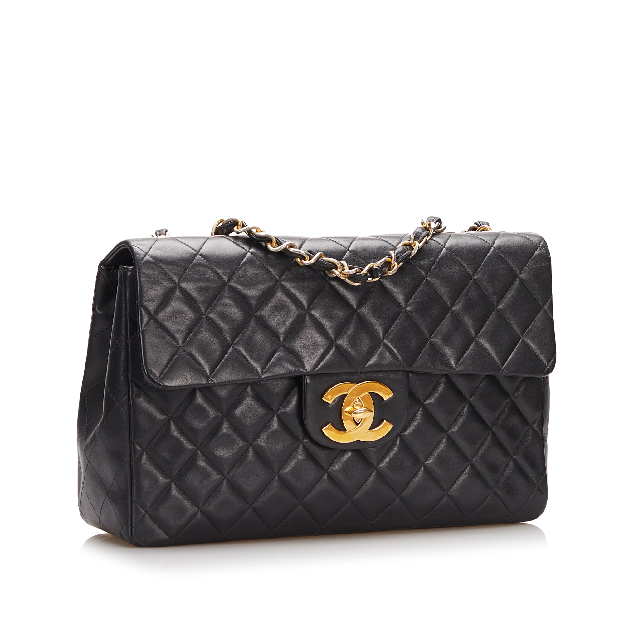 Chanel Pre-Owned Maxi XL Classic Lambskin Single Flap | Women | Black (V4)