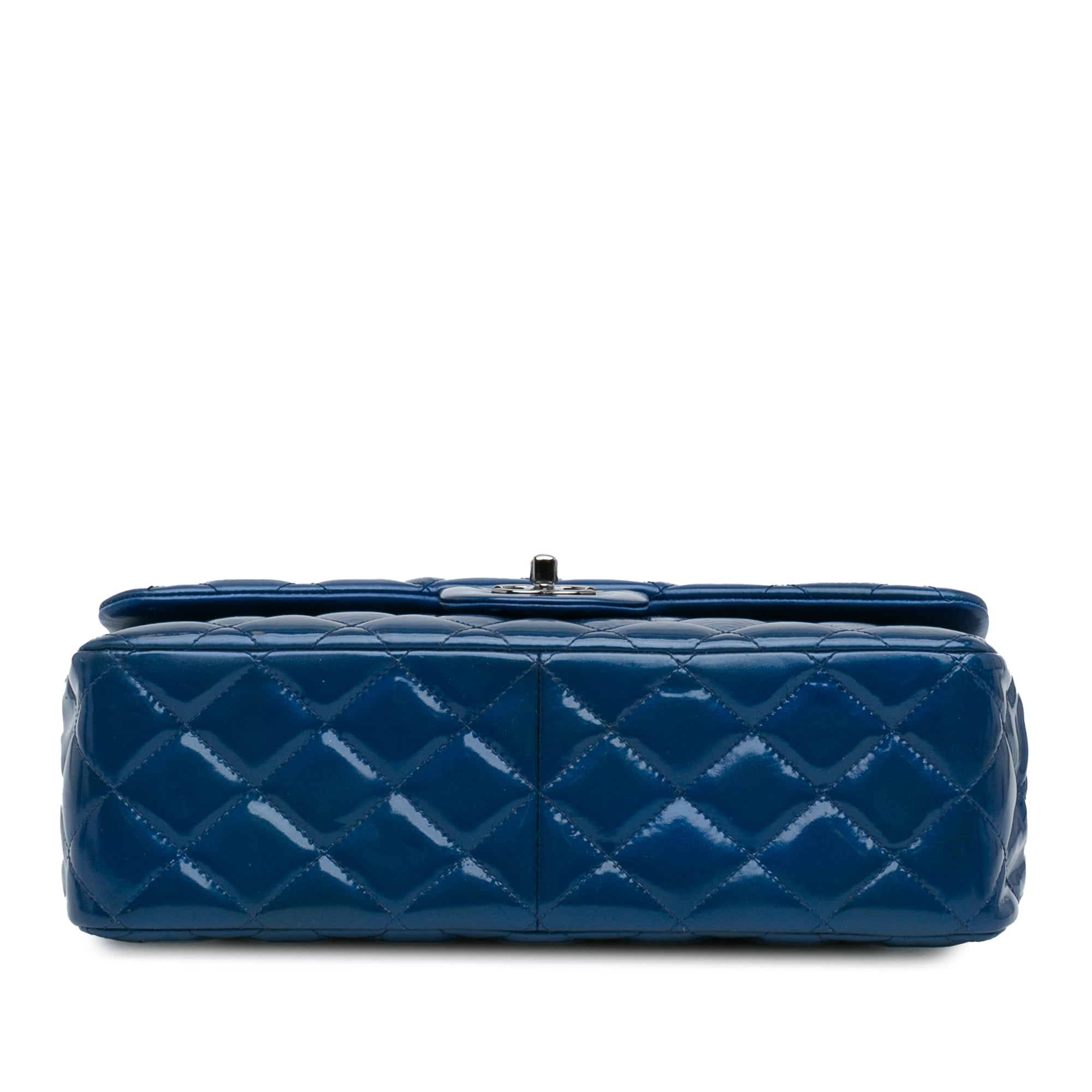 Chanel | Pre-Owned Jumbo Classic Patent Double Flap | Blue