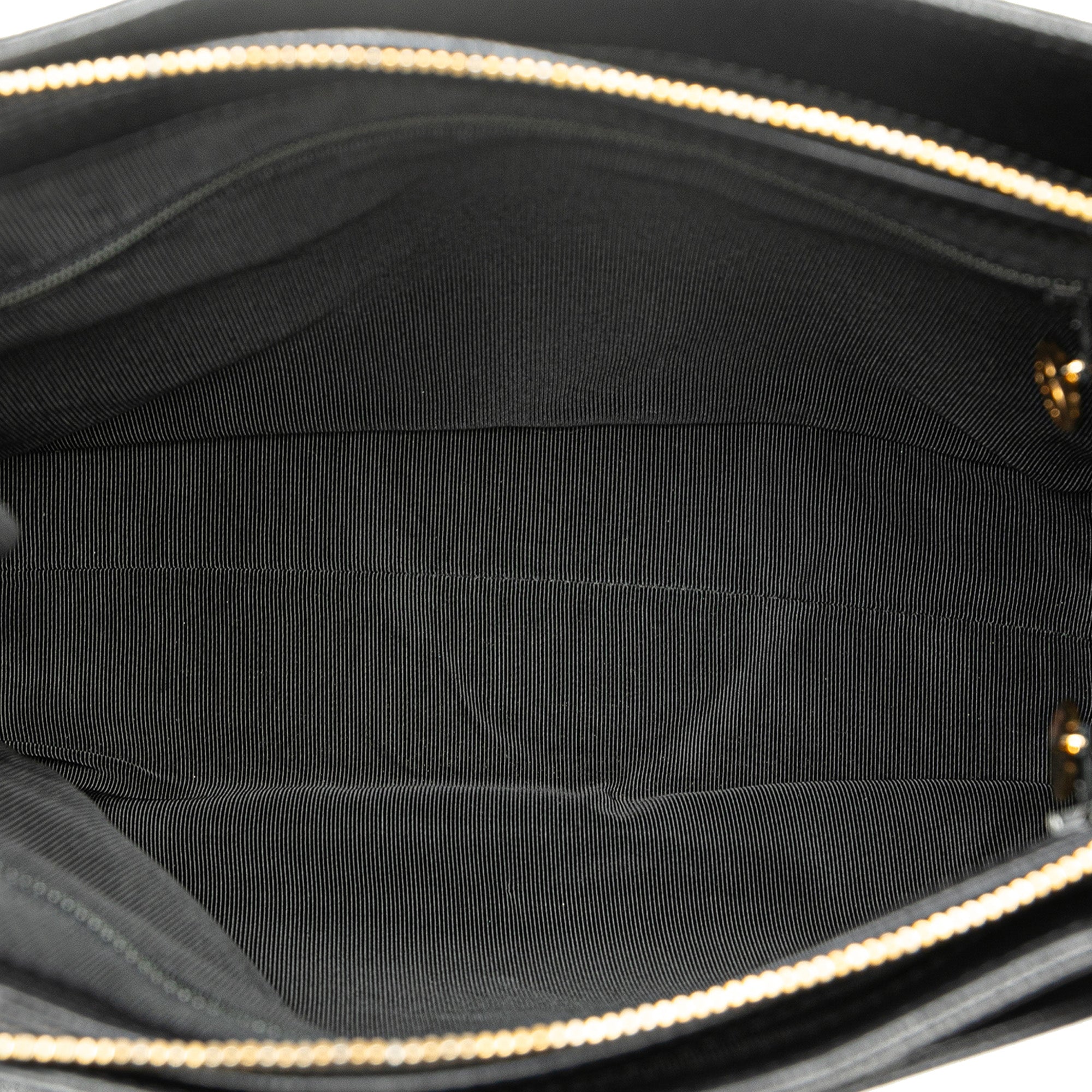 Chanel | Pre-Owned Embroidered Caviar Logo Shoulder Bag | Black