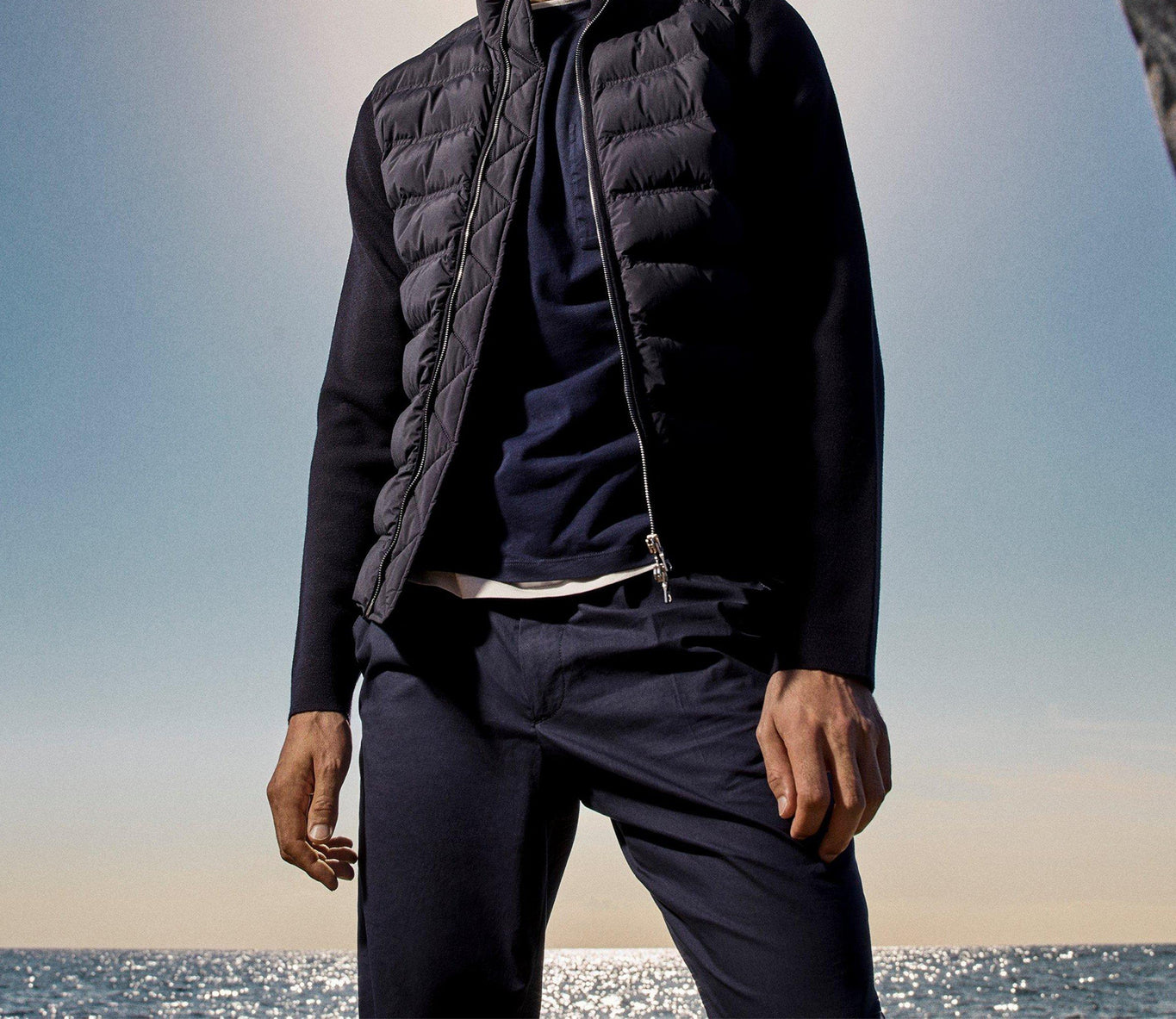 Wallace Merino Down Quilted Jacket | Navy