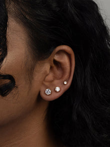 Brilliant 3mm Stud Earrings | 5A Grade Cubic Zirconia | Silver Rhodium Plated Brass