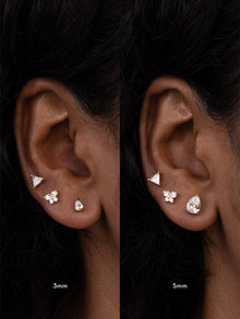 3mm Teardrop Stud Earrings | 5A Grade Cubic Zirconia | 14K Gold Plated Brass