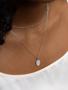 Engravable Oval Necklace | Stainless Steel