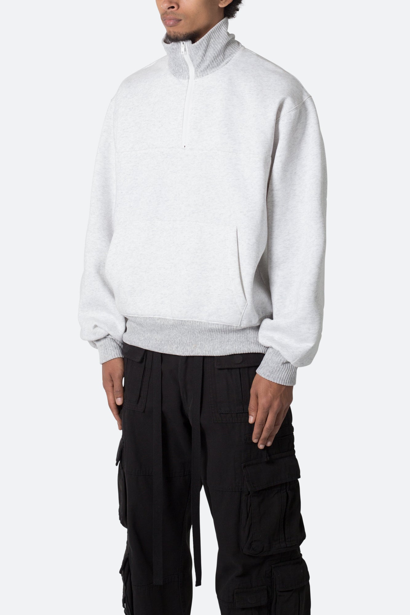 Washed 3 x 4 Fleece Pullover | Heather Grey