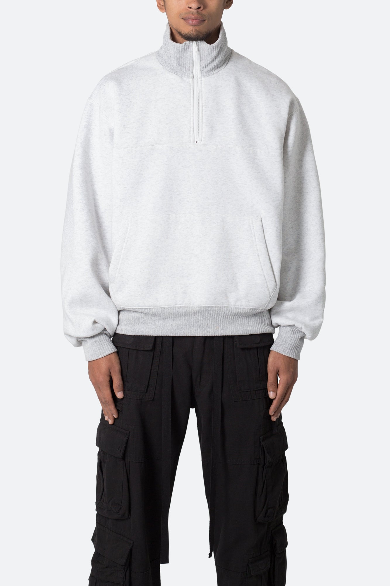 Washed 3 x 4 Fleece Pullover | Heather Grey