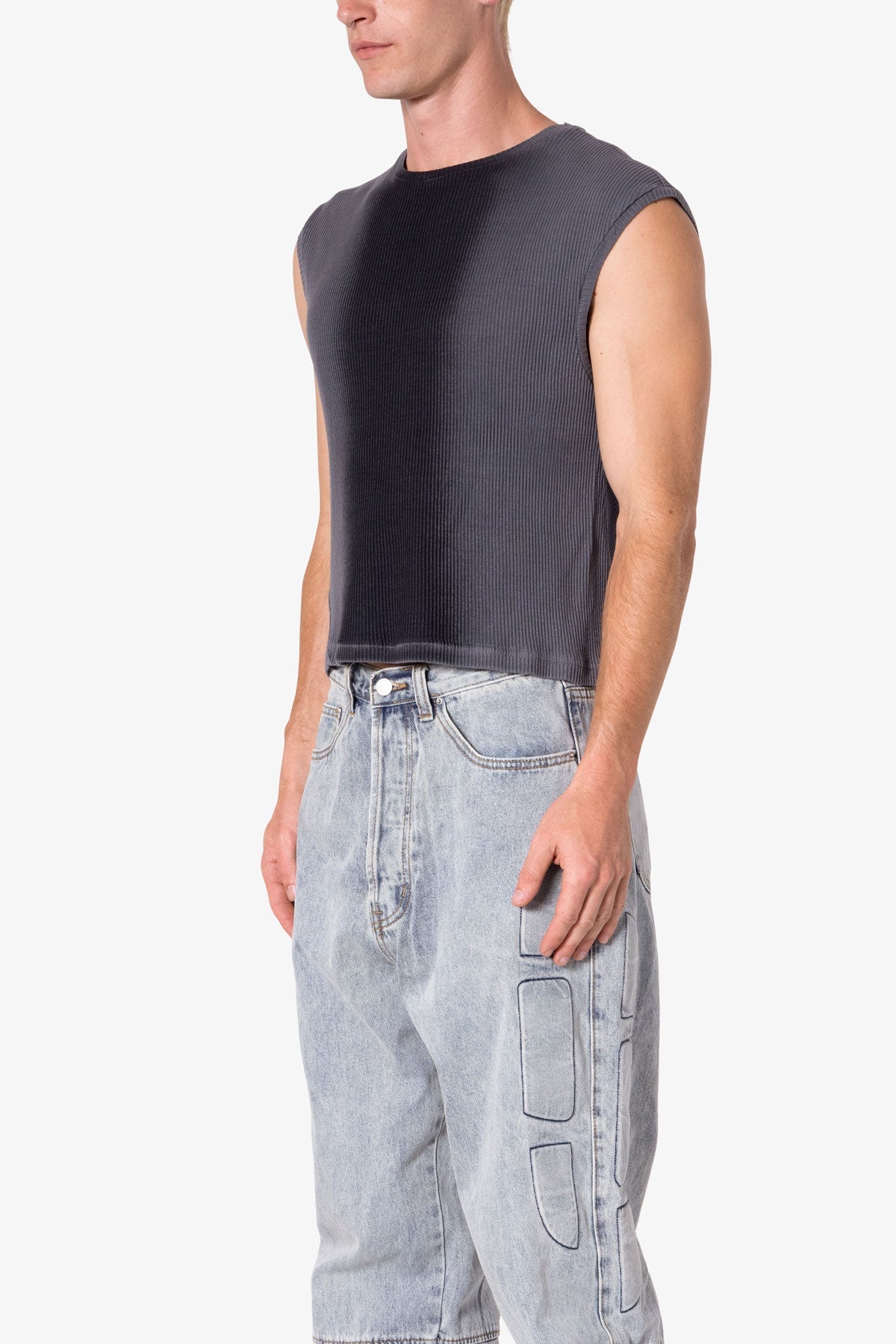Washed Cropped Tank | Vintage Black