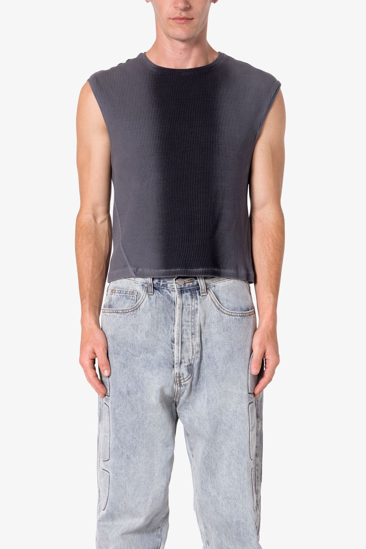 Washed Cropped Tank | Vintage Black