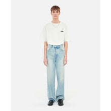 Washed Wide-Leg Jeans | Men | Blue Bleached x Navy