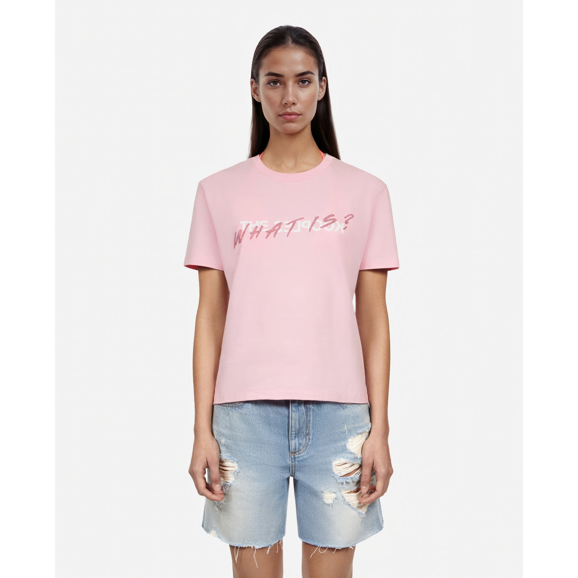 What Is T-Shirt With Rhinestones | Women | Powder Pink