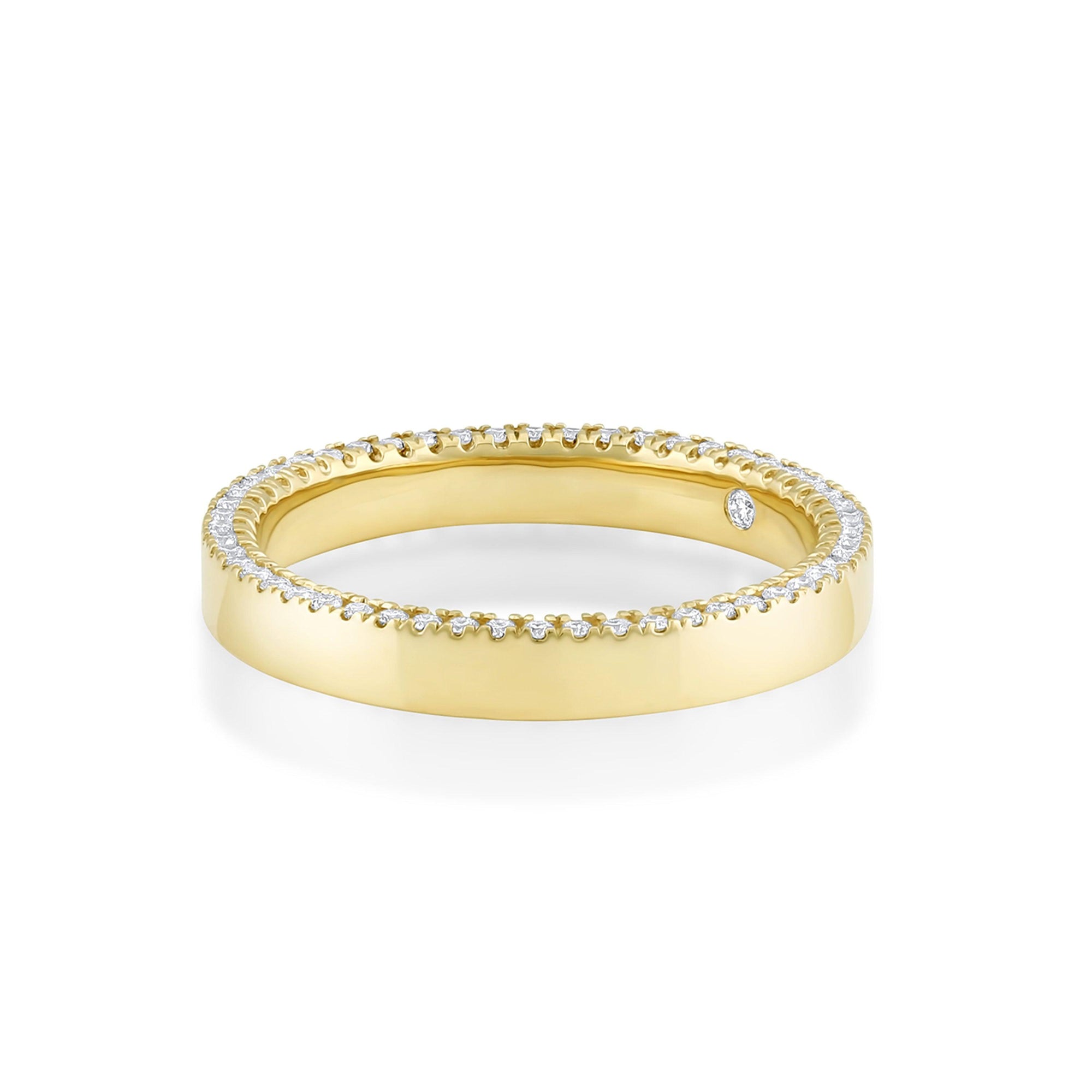 Women | White Diamond Parker Band – 3mm | 14k Yellow Gold