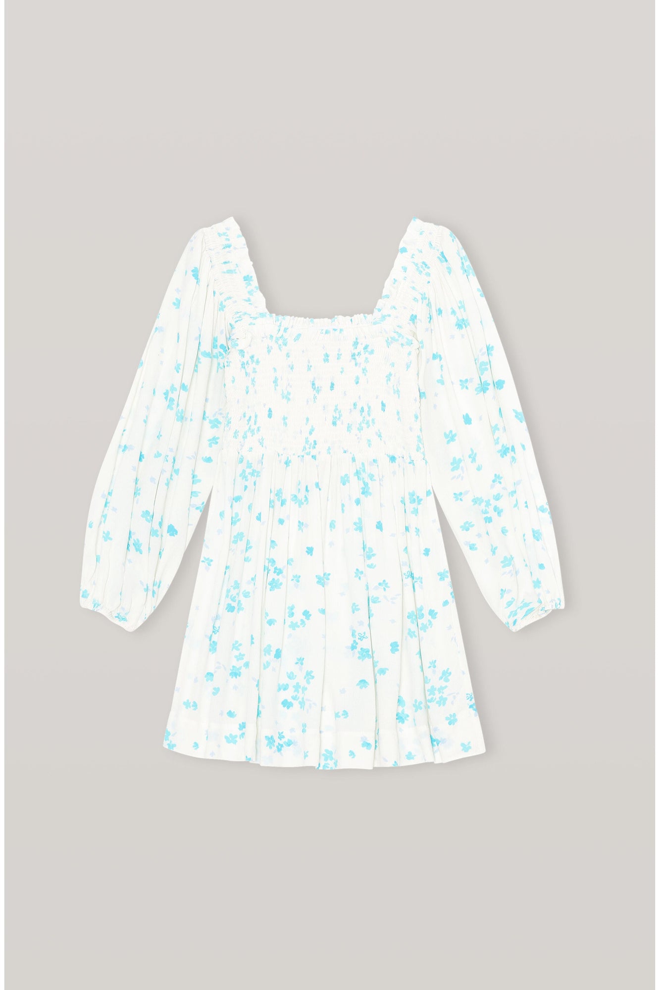White Floral Crepe Mini Dress | Egret