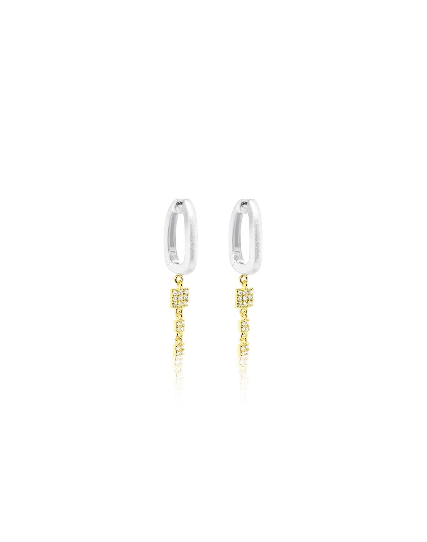 White Silver and Yellow Hoops | Silver and Gold Plated Silver