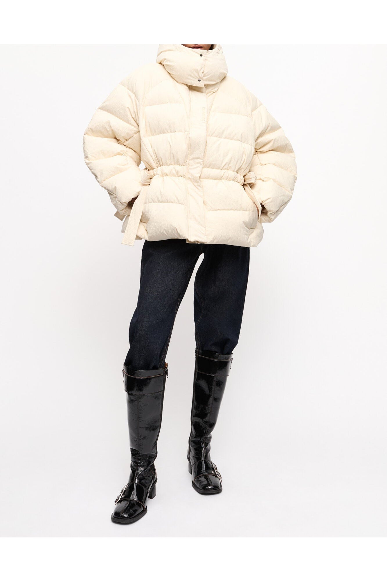 White Tech Oversized Puffer Jacket | Tofu