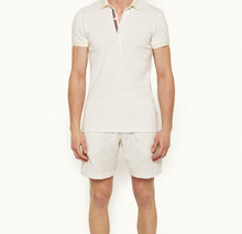 Whiteside O.B Stripe Organic Cotton Polo Shirt | White Sand