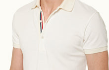 Whiteside O.B Stripe Organic Cotton Polo Shirt | White Sand