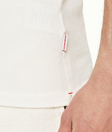 Whiteside O.B Stripe Organic Cotton Polo Shirt | White Sand