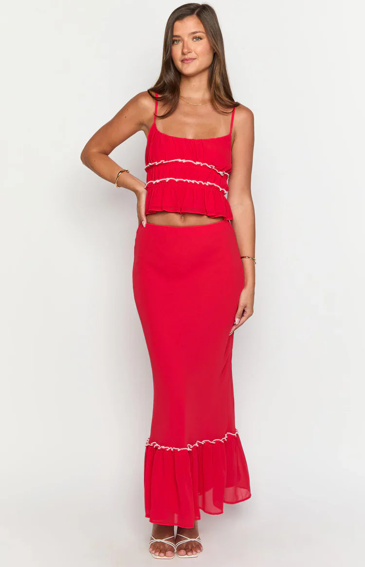 Wiatt Maxi Skirt | Red