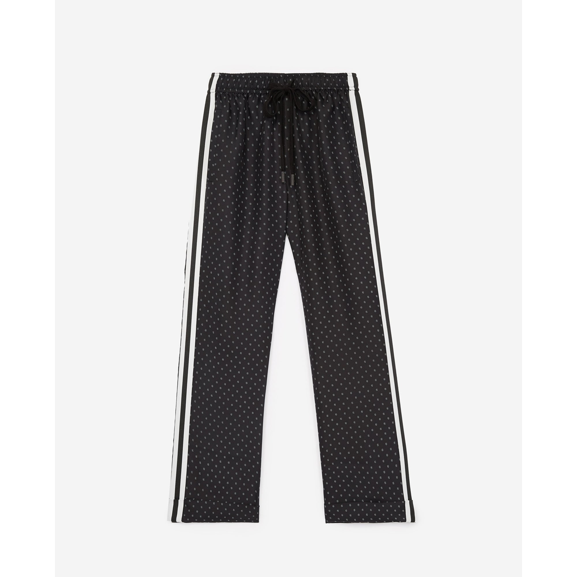 Wide Trousers With Elasticated Waistband | Women | Black x Ecru