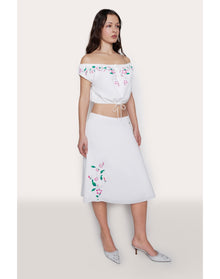 Wildflower Water Lily Skirt | White
