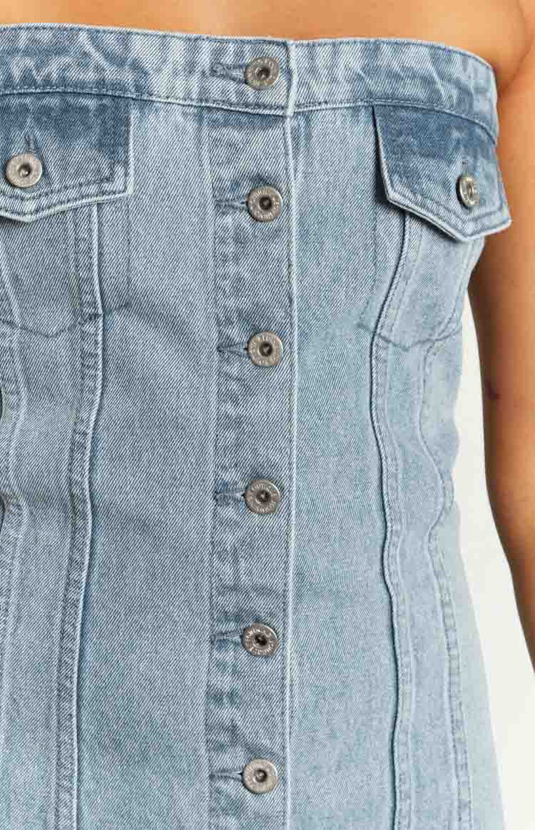 Wilma Denim Corset Mini Dress | Blue