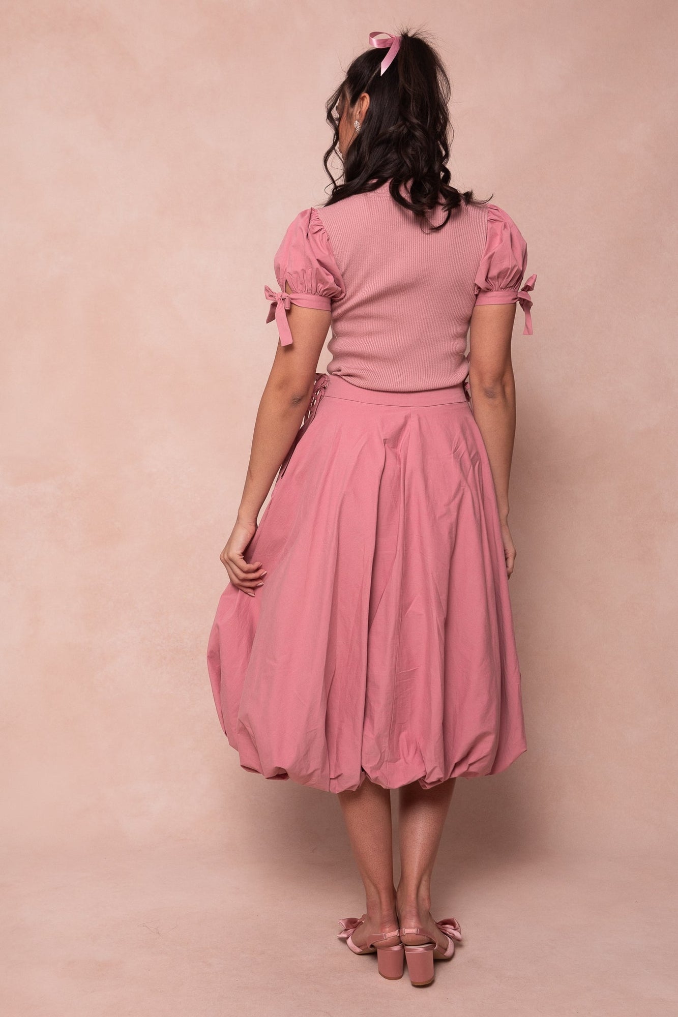 Women | Clo Bubble Midi Skirt | Pink