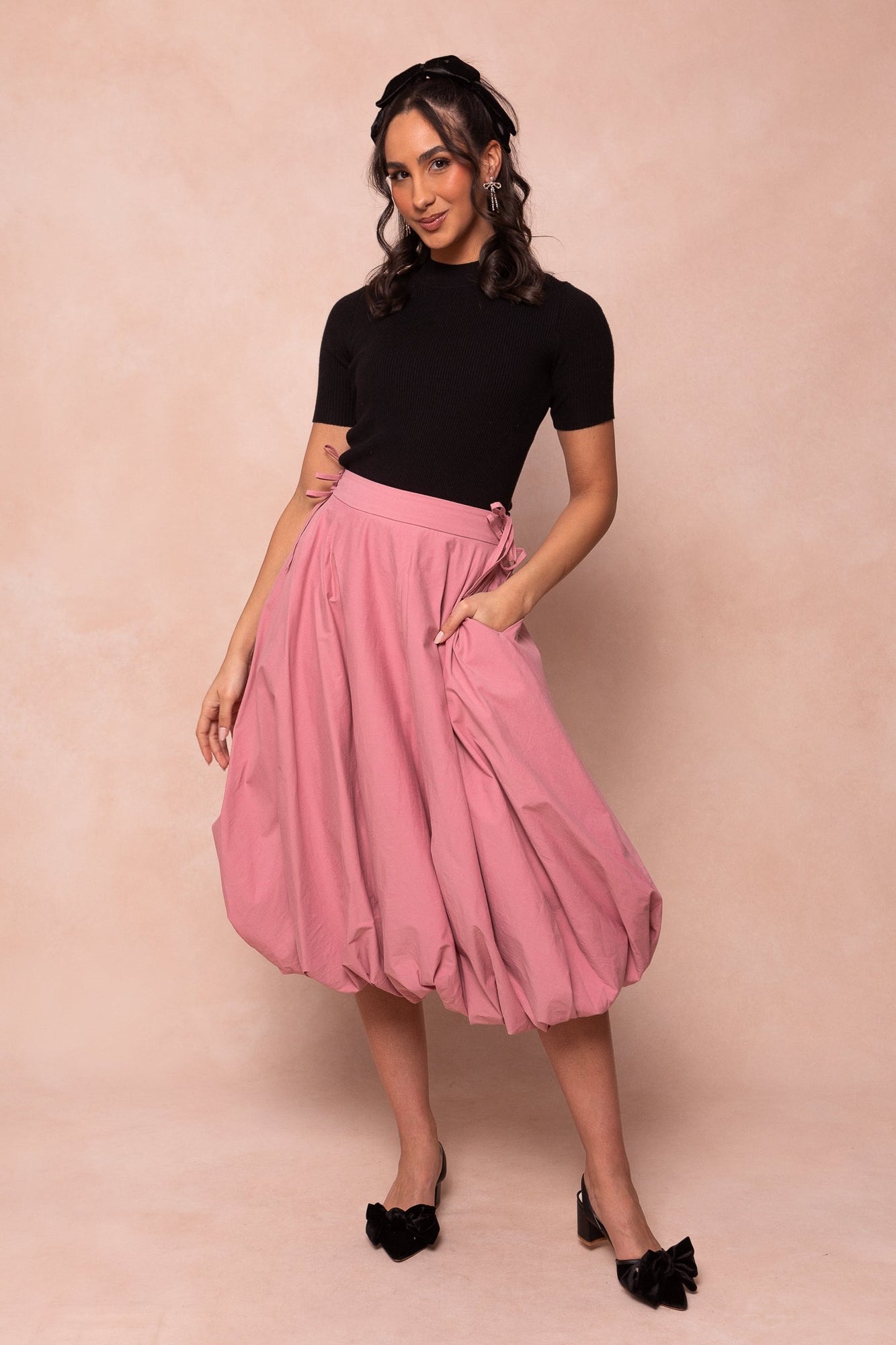 Women | Clo Bubble Midi Skirt | Pink