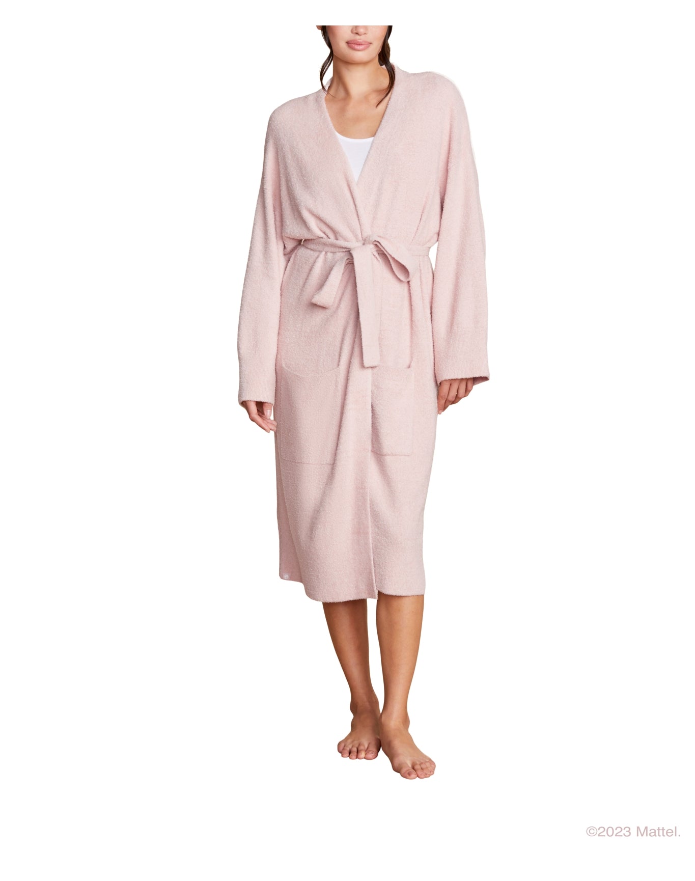 Women | Cozychic Lite Barbie Robe | Dusty Rose-White