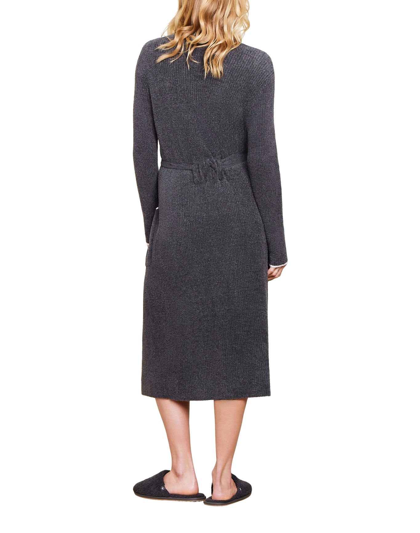 Women | Cozychic Lite Contrast Ribbed Robe | Carbon-Pearl