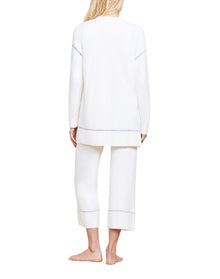 Women | Cozychic Lite Contrast Stitch Cardigan | Pearl-Carbon