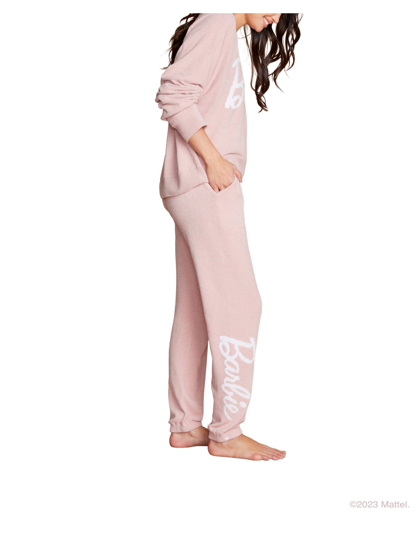 Women | Cozychic Ultra Lite Barbie Jogger | Dusty Rose-White
