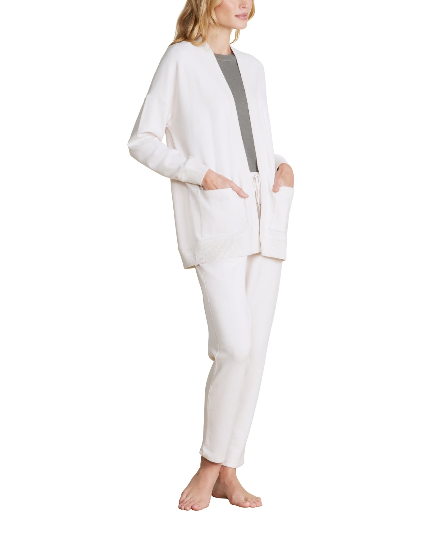 Women | MC Brushed Fleece Sweater Mix Cardigan | Sand Dune