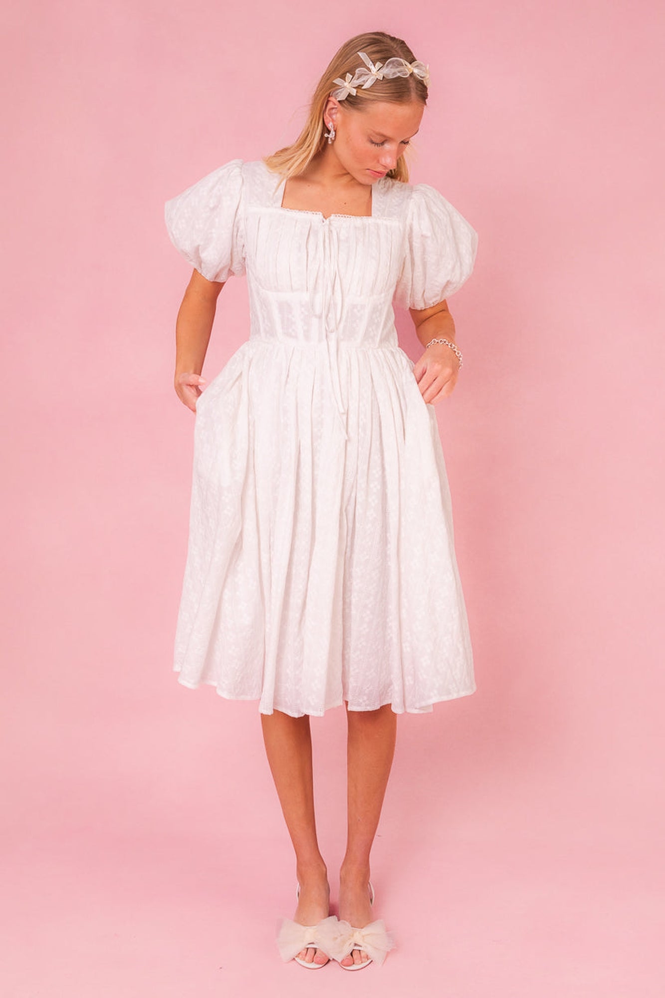 Women | Thea Eyelet Dress | White