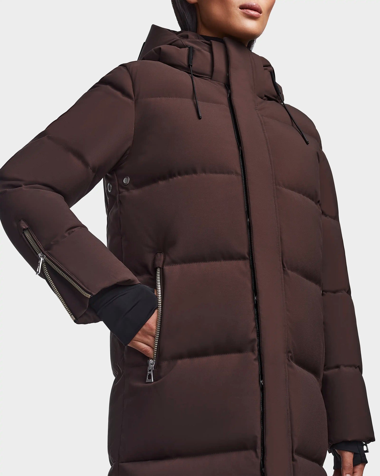 Women | JOELLE M Down Puffer | Chocolate