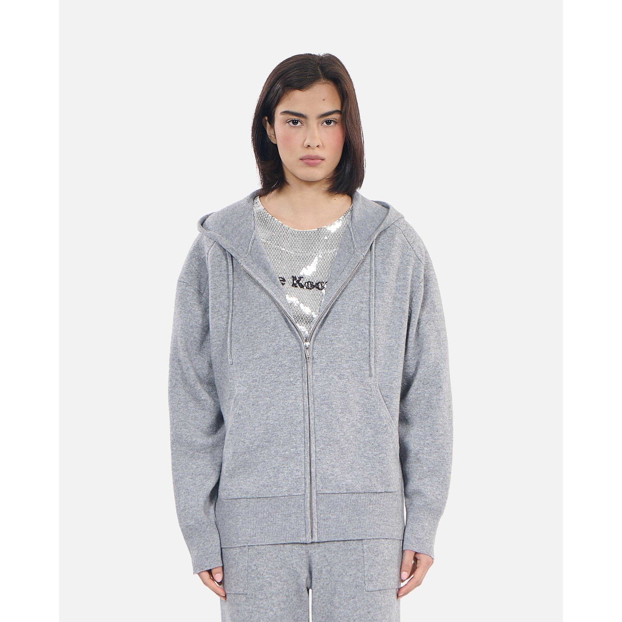 Wool And Cashmere Hoodie | Women | Middle Grey Mel