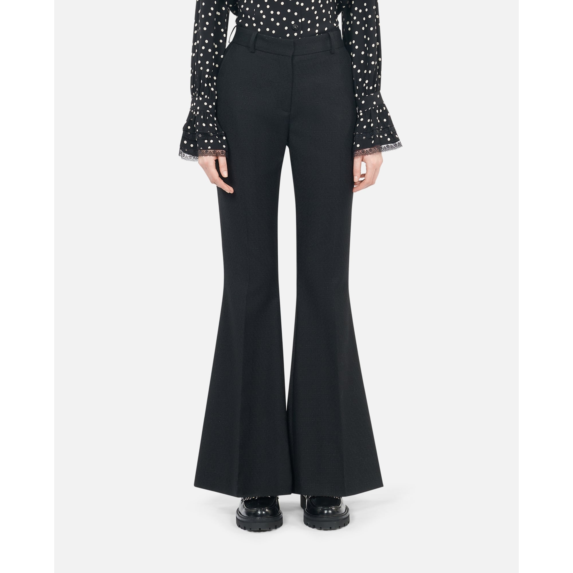 Wool Blend Suit Trousers | Women | Black