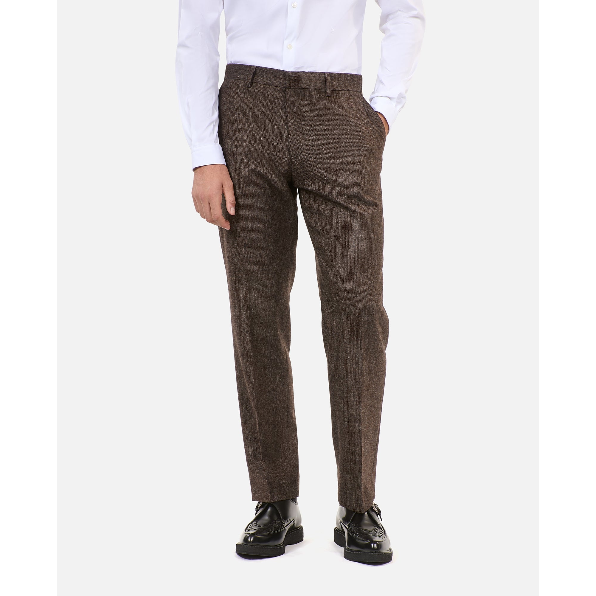 Wool-Blend Suit Trousers | Men | Brown