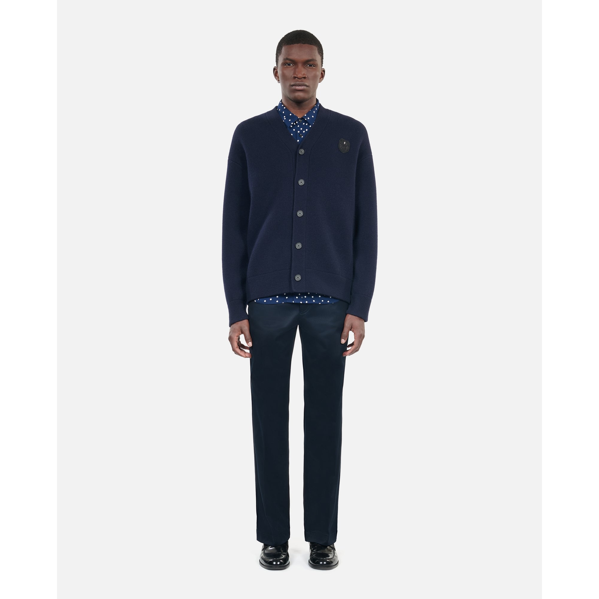 Wool Cardigan | Men | Navy Blue