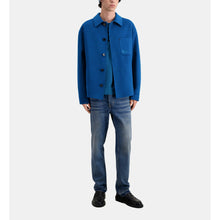 Wool Overshirt Style Jacket | Men | Medium Blue