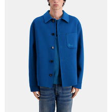 Wool Overshirt Style Jacket | Men | Medium Blue