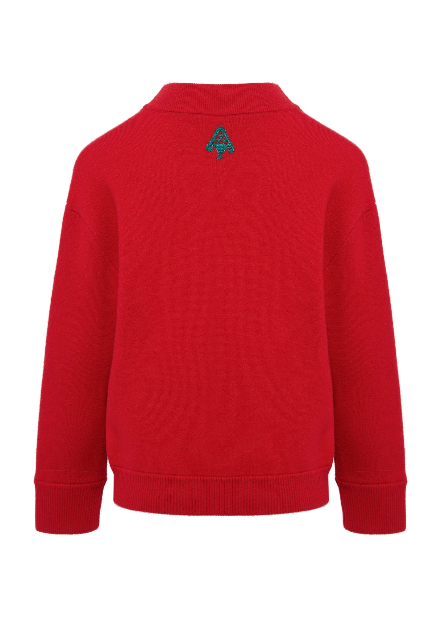 Woolen Knit Cardigan | Red