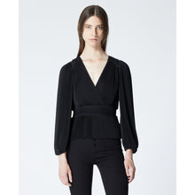 Wrap Top With Pleating | Women | Black