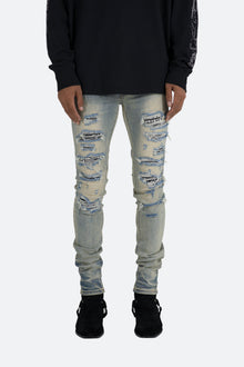 X165 Paisley Skinny Denim | Blue/Black