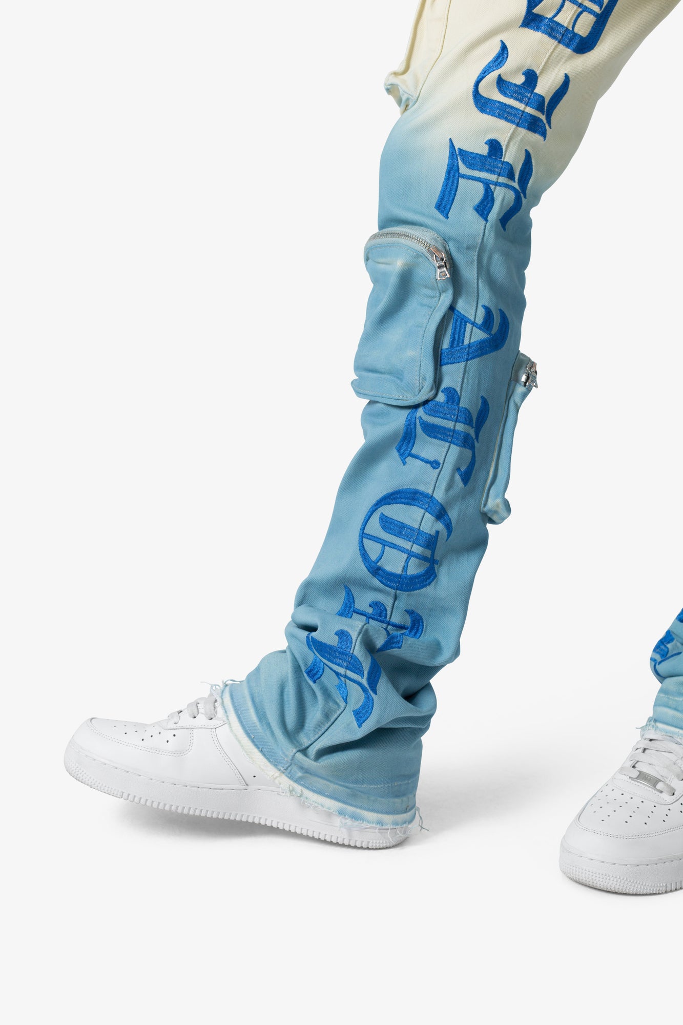 X634 Cargo Skinny Stacked Denim | Blue x White