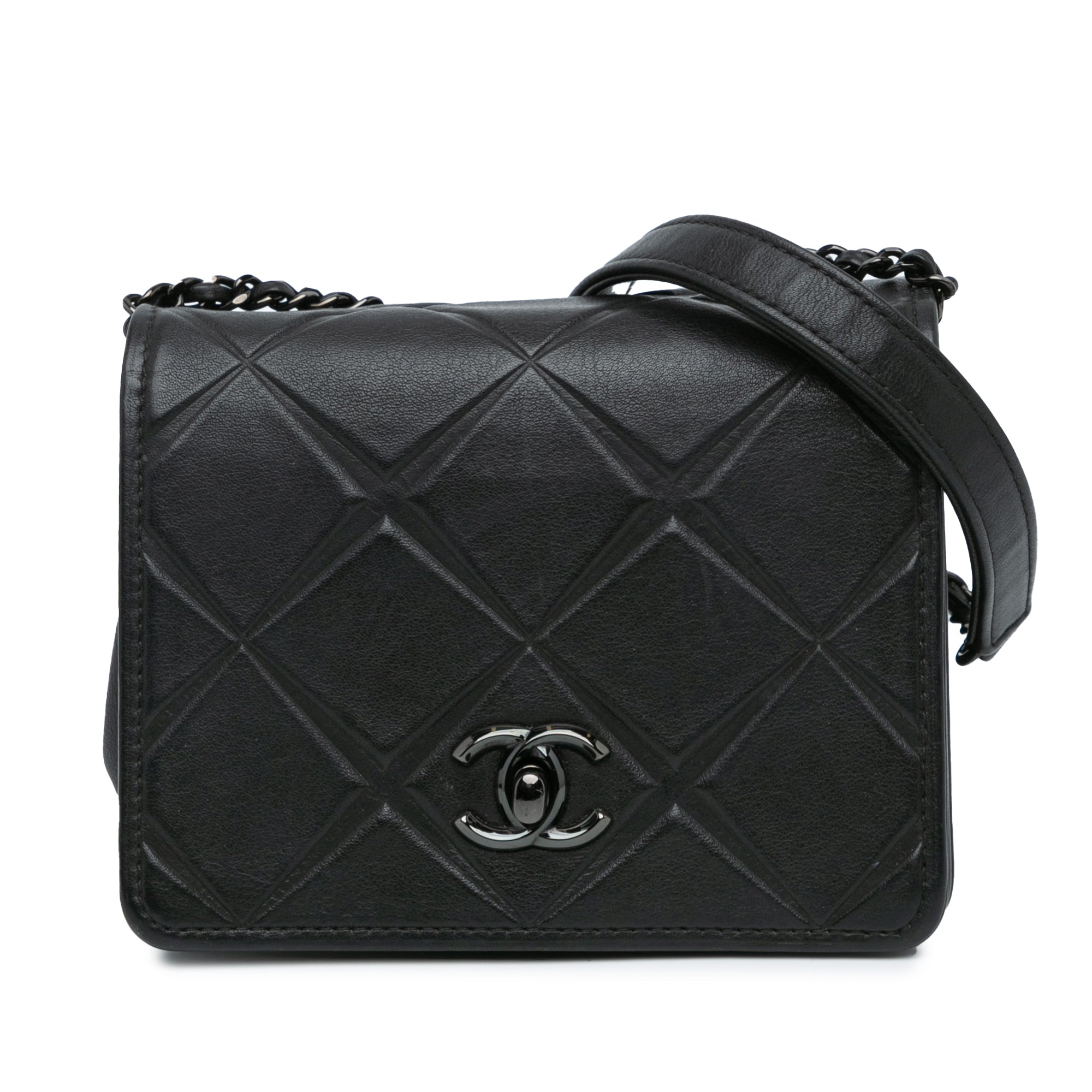 Chanel | Pre-Owned Mini Calfskin Propeller Flap | Black