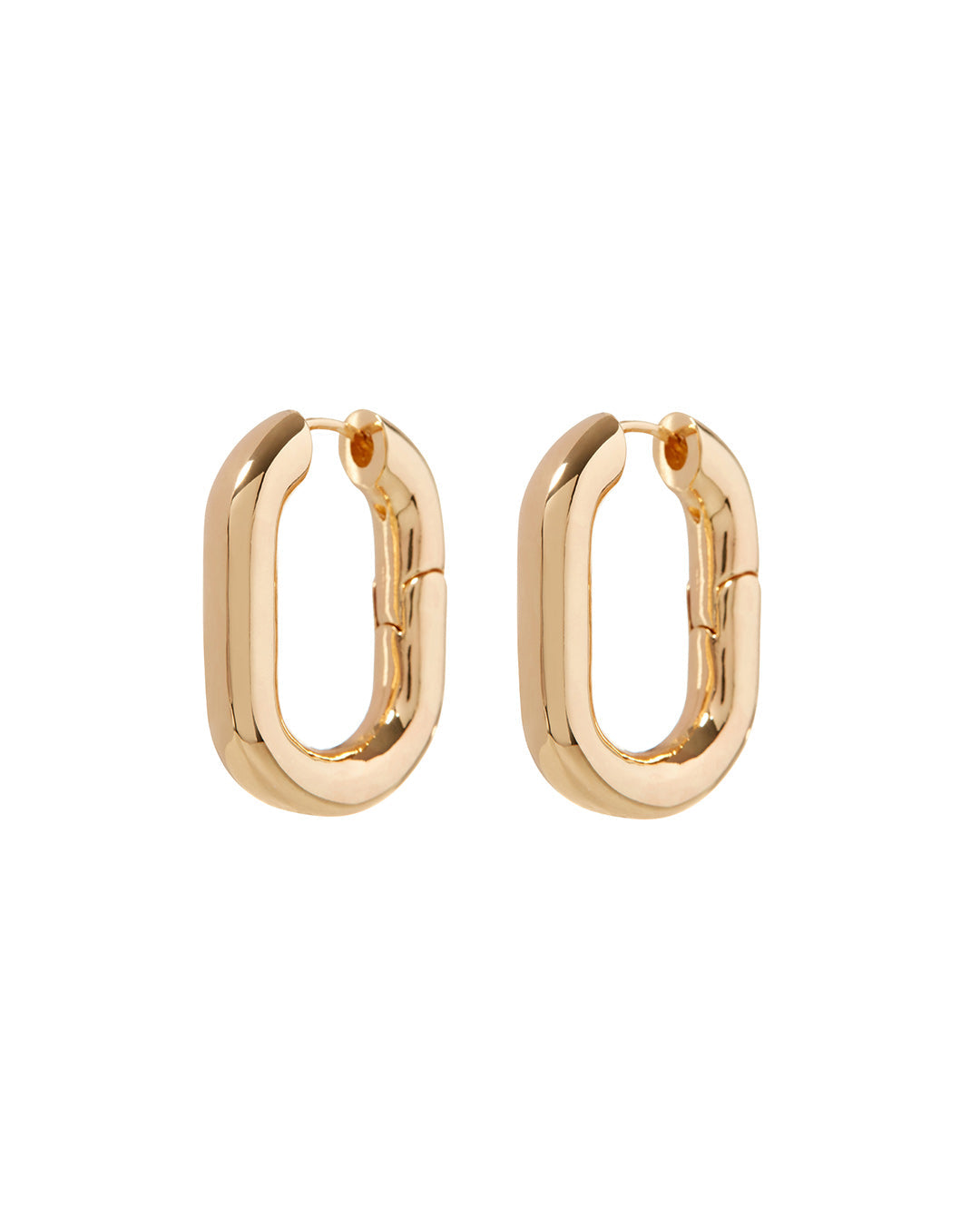 XL Chain Link Hoops - Gold | Plated Gold