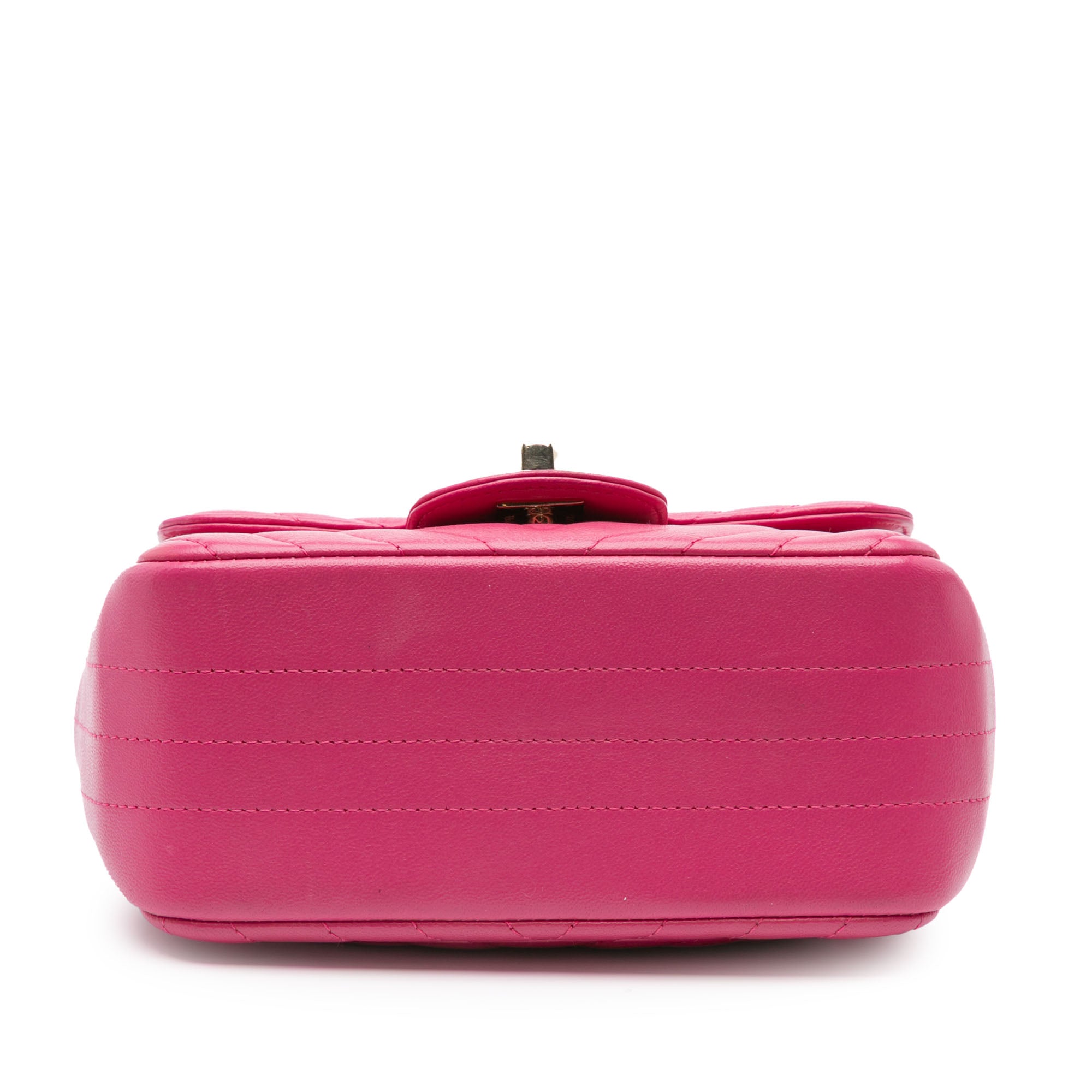 Chanel | Pre-Owned Mini Square Classic Chevron Lambskin Single Flap - I | Pink