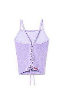 Women | Vintage Terry Laced-Back Crop Tank | Lilac
