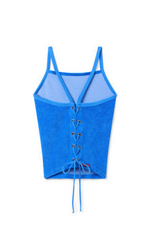 Women | Vintage Terry Laced-Back Crop Tank | Marina