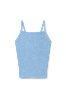 Women | Vintage Terry Laced-Back Crop Tank | Periwinkle