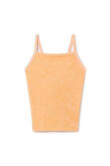 Women | Vintage Terry Laced-Back Crop Tank | Orange Creamsicle